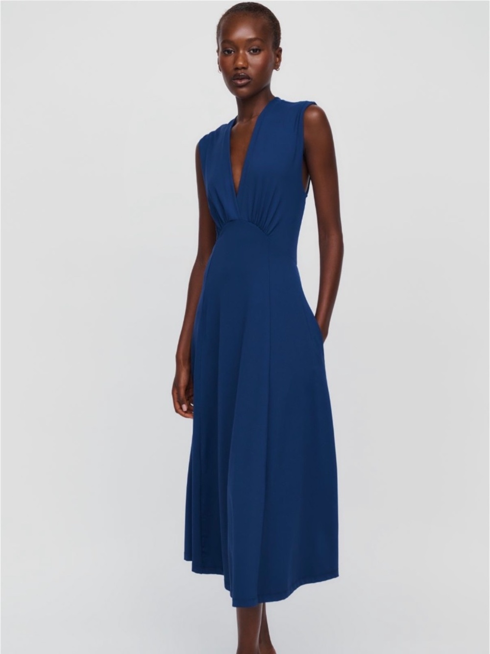 Anthropologie Maeve Sabine Knit Midi Dress Blue Small